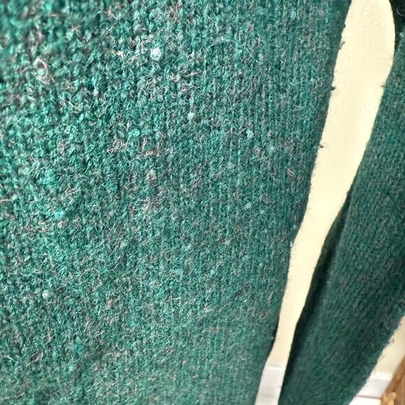 Vintage 80s 90s Woolrich Green Wool Grandpa Cardigan Sweater Twee Cottage L - Picture 9 of 9